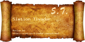 Simtion Tivadar névjegykártya