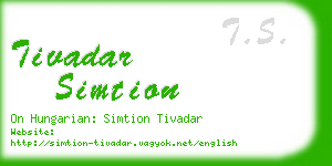 tivadar simtion business card